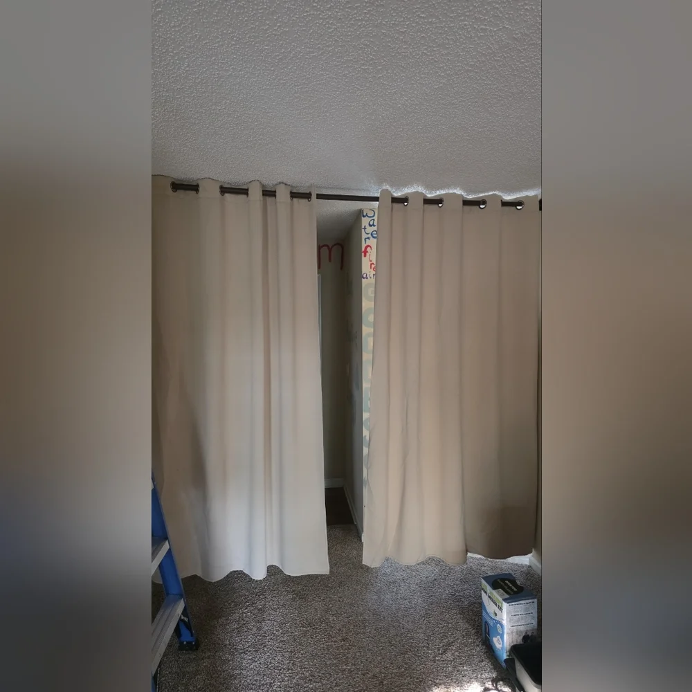 Beige Blackout Drape Curtain